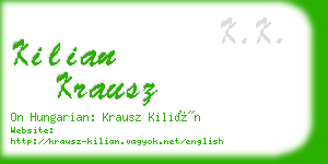 kilian krausz business card